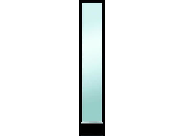 Sidefelt B-85 Sort 30/199 NCS S 8500-N.Klart glass. 92mm karm 